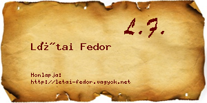 Létai Fedor névjegykártya