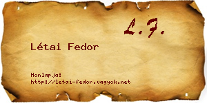 Létai Fedor névjegykártya